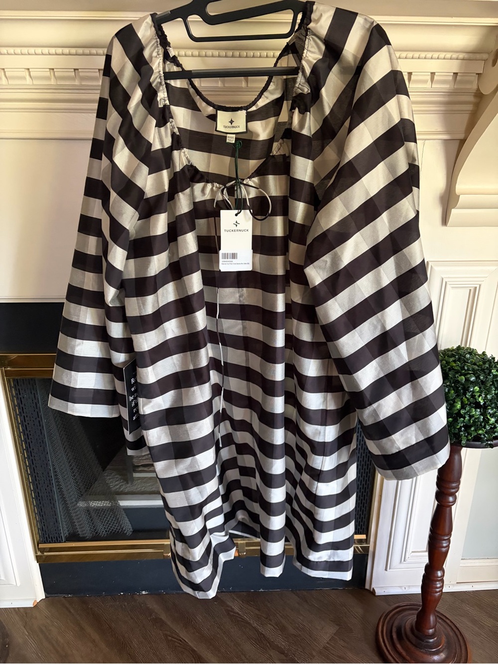 Tuckernuck Black and White Striped Girls' Peasant Top